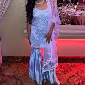 BLUE SHARARA. Custom made only worn once